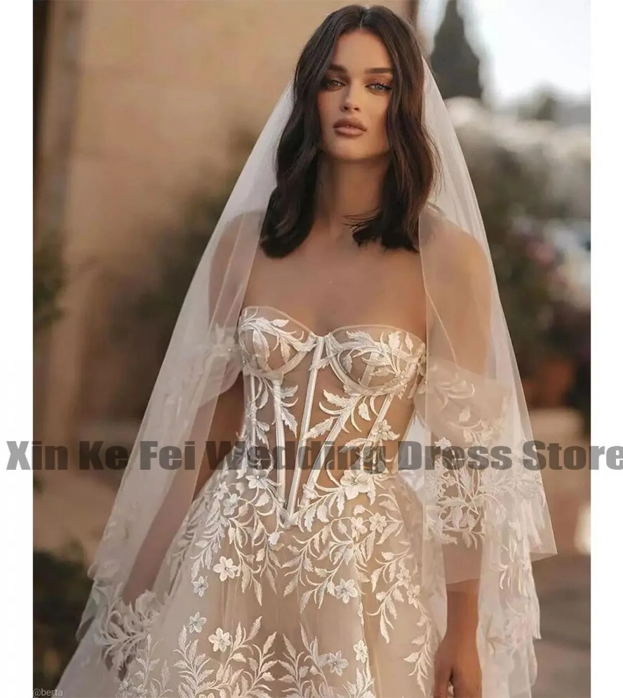 Abiti da sposa di lusso Appliques di pizzo Sweetheart Off The Shoulder Una linea Abiti da sposa 2023 Womens Robe Vestidos Novia