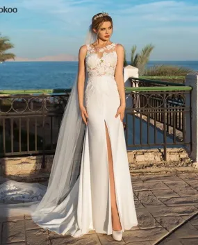 Abiti da sposa vintage in pizzo con applicazioni a sirena 2022 Appliqued Chic Chi