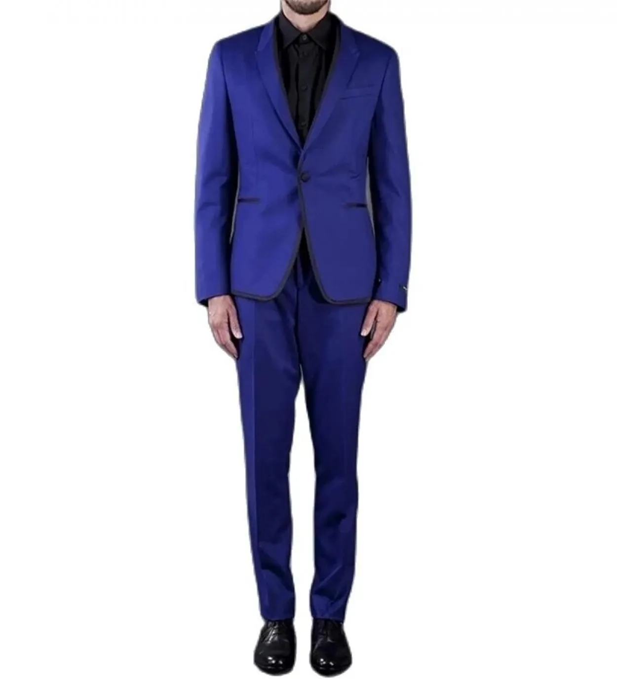 Abiti da uomo blu scuro con un bottone Slim Fit 2 pezzi Abiti da sposo formale da sposa Abiti da uomo su misura Blazer Abiti Dai