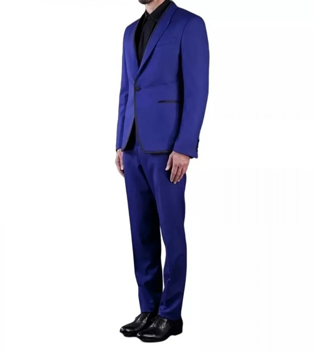 Abiti da uomo blu scuro con un bottone Slim Fit 2 pezzi Abiti da sposo formale da sposa Abiti da uomo su misura Blazer Abiti Dai