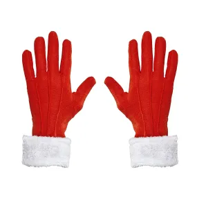 Accessorio Costume Guanti Babbo Natale Con Finitura in Peluche PS 14377