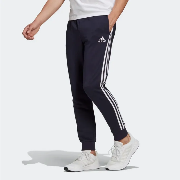 Adidas Essentials trousers with 3 stripes in lightweight cotton GK8888 blue white