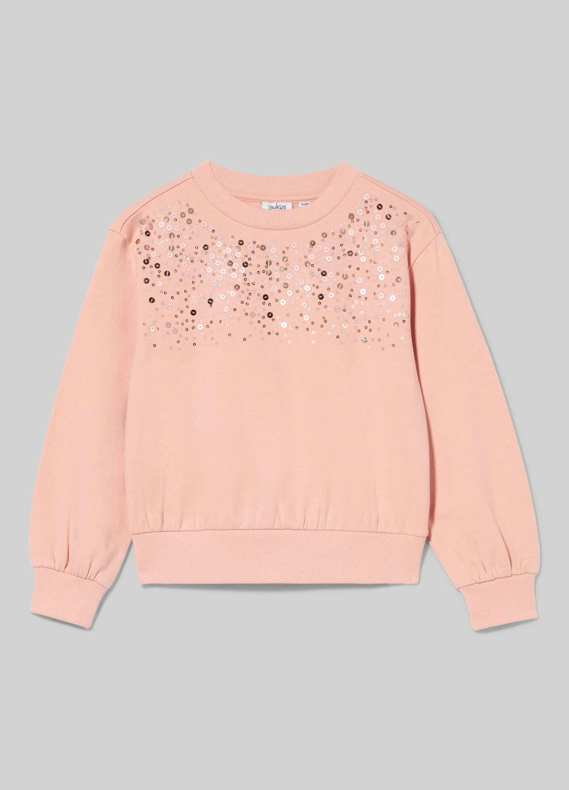 BLUKIDS  Felpa in cotone garzato con paillettes bambina