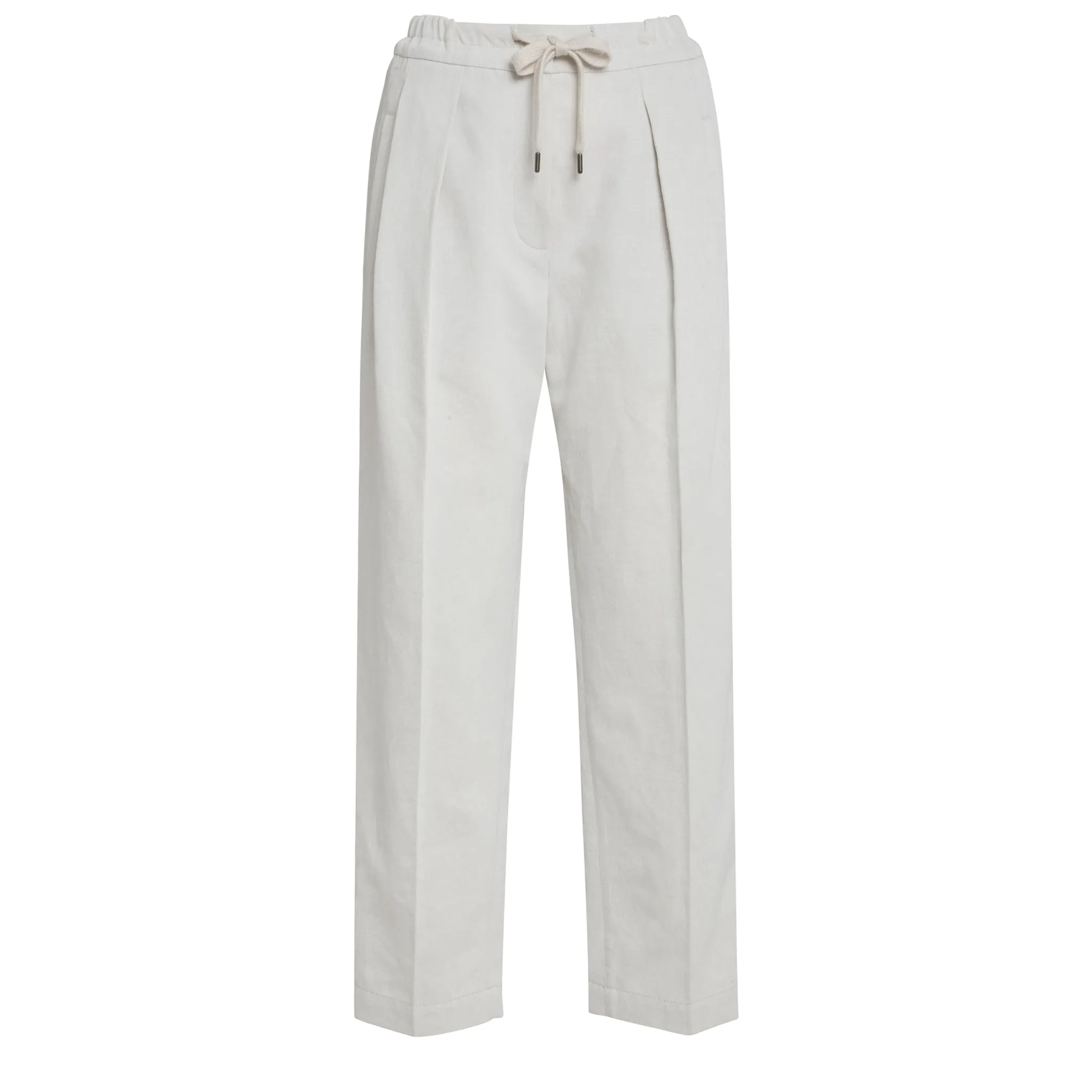 BRUNELLO CUCINELLI  Pantalone a gamba larga in cotone grigio