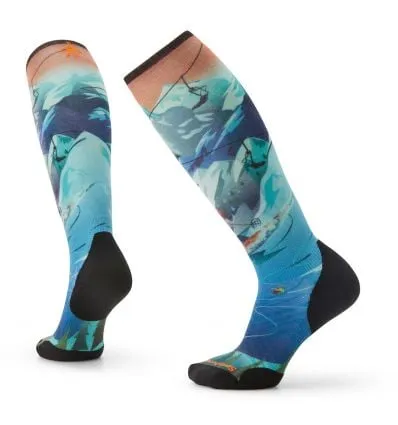 Calzino da sci Smartwool Ski Tc Bnyprint Otc Rec (Neptune Blue) donna