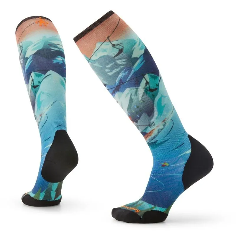 Calzino da sci Smartwool Ski Tc Bnyprint Otc Rec (Neptune Blue) donna