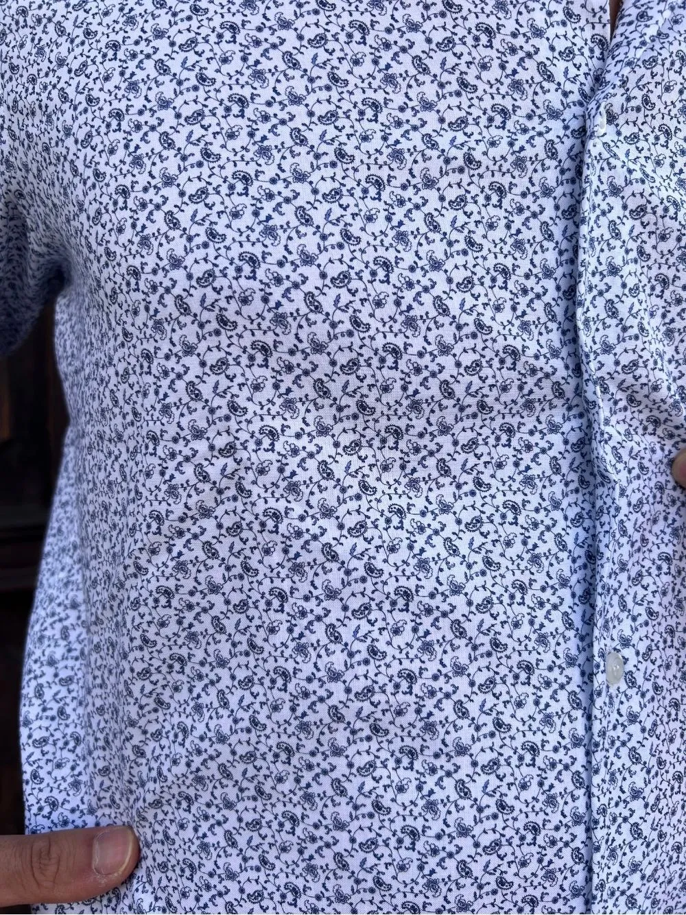 Camicia colletto microfantasia damascata