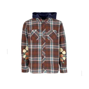 camicia manica lunga cappuccio uomo layne two-fer flannel BROWN