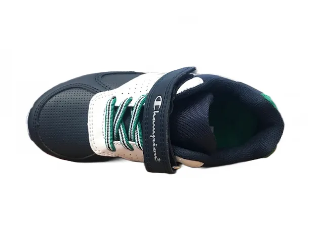 Champion scarpa sneakers da bambino con velcro Low Cut Erin S31370-F19-BS517 blu verde bianco