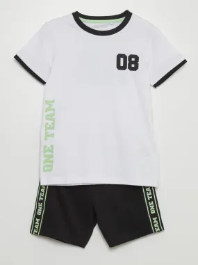 Completo t-shirt + shorts - 2 pezzi - BIANCO