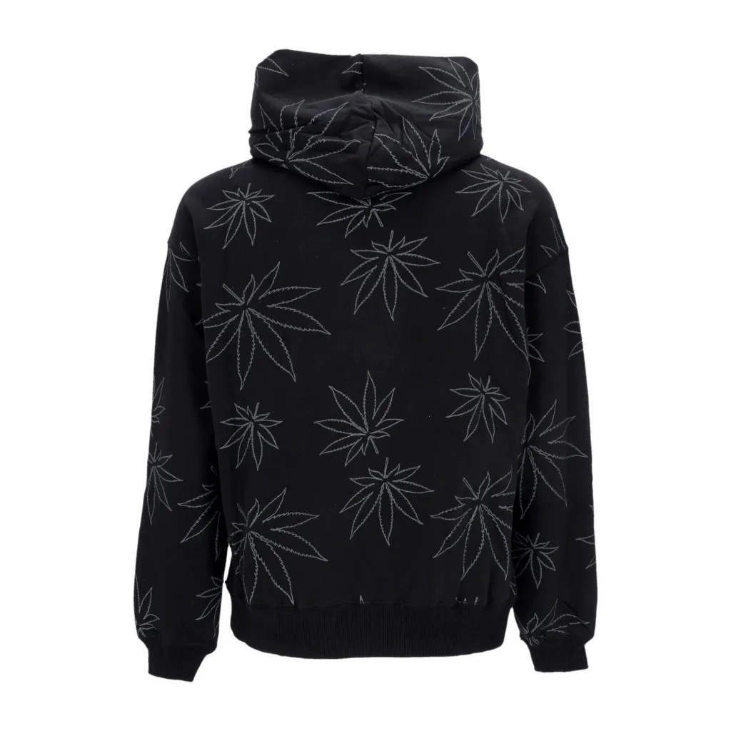 felpa cappuccio uomo plantlife fleece hoodie BLACK