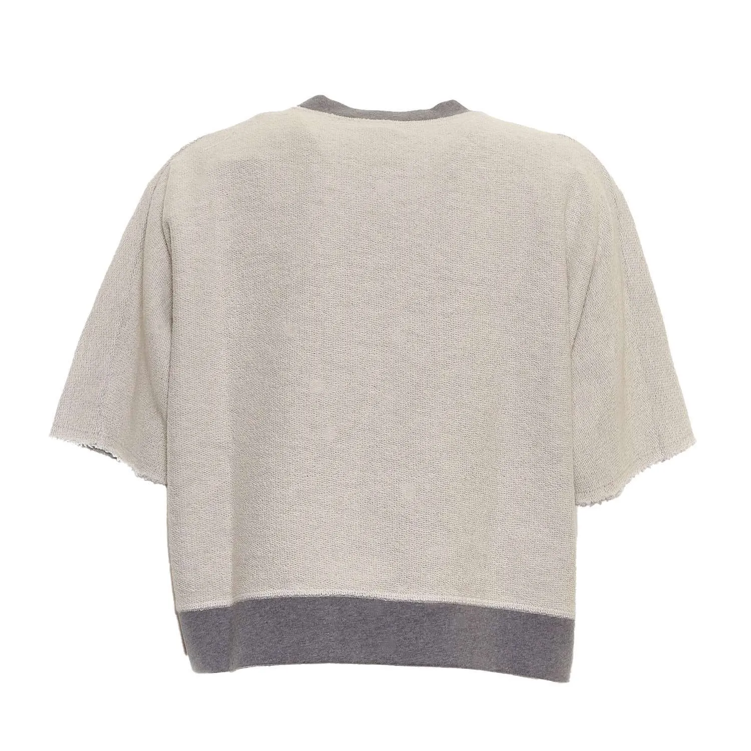 Felpa Cropped In Jersey Di Cotone Grigio Melange