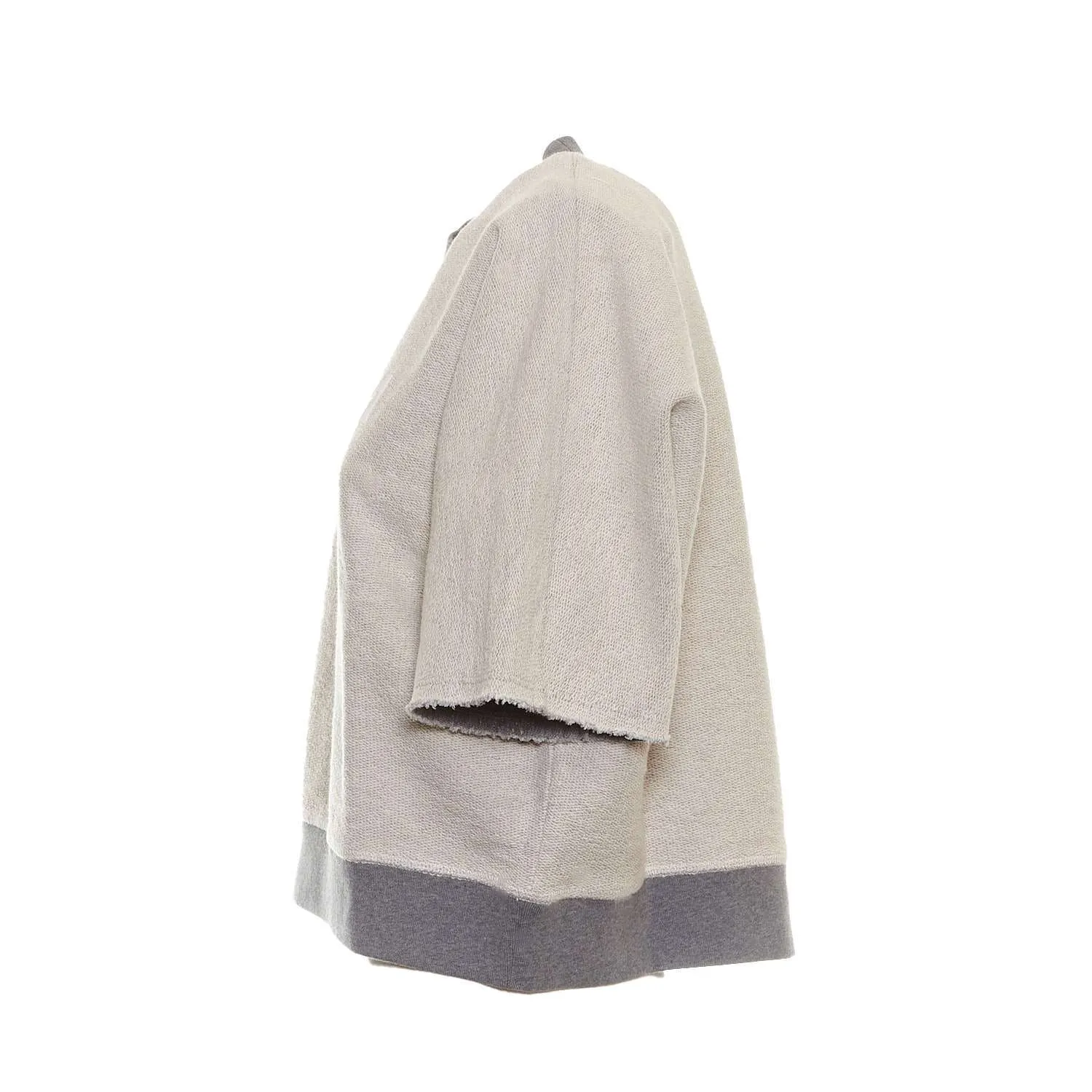 Felpa Cropped In Jersey Di Cotone Grigio Melange