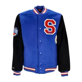 giubbotto college uomo nba team legacy varsity jacket phi76e ROYAL/BLACK