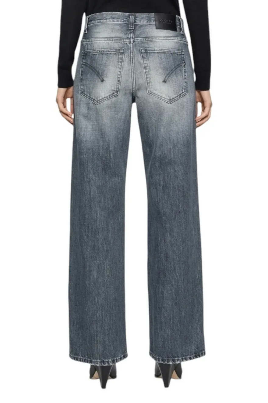 jeans donna wide leg grigio