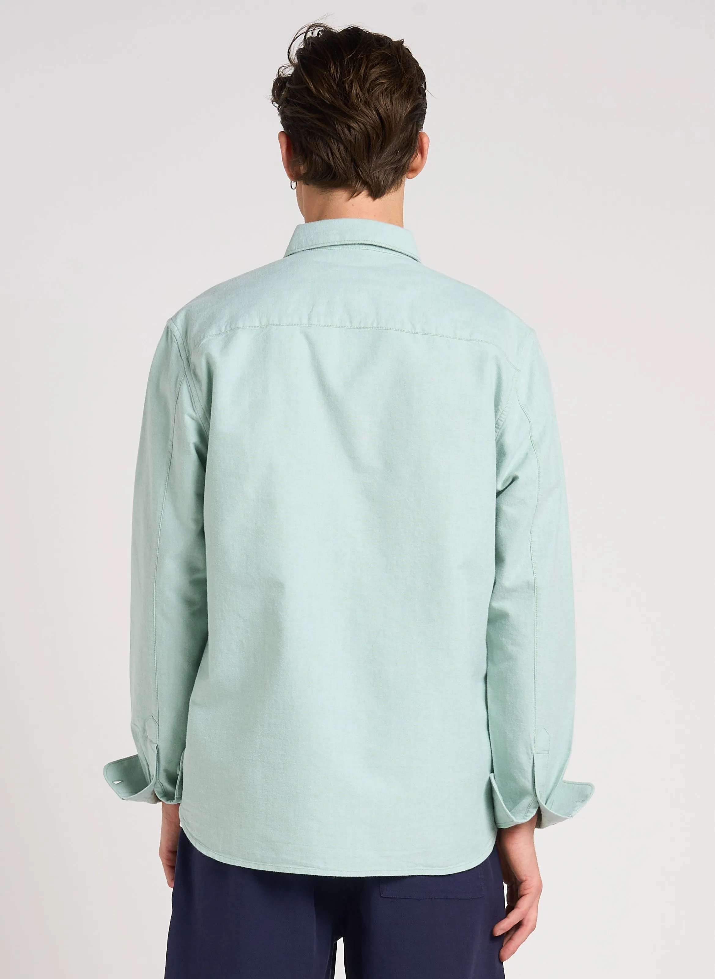  KNOWLEDGE COTTON APPAREL   Camicia dritta con collo classico in cotone biologico | Verde