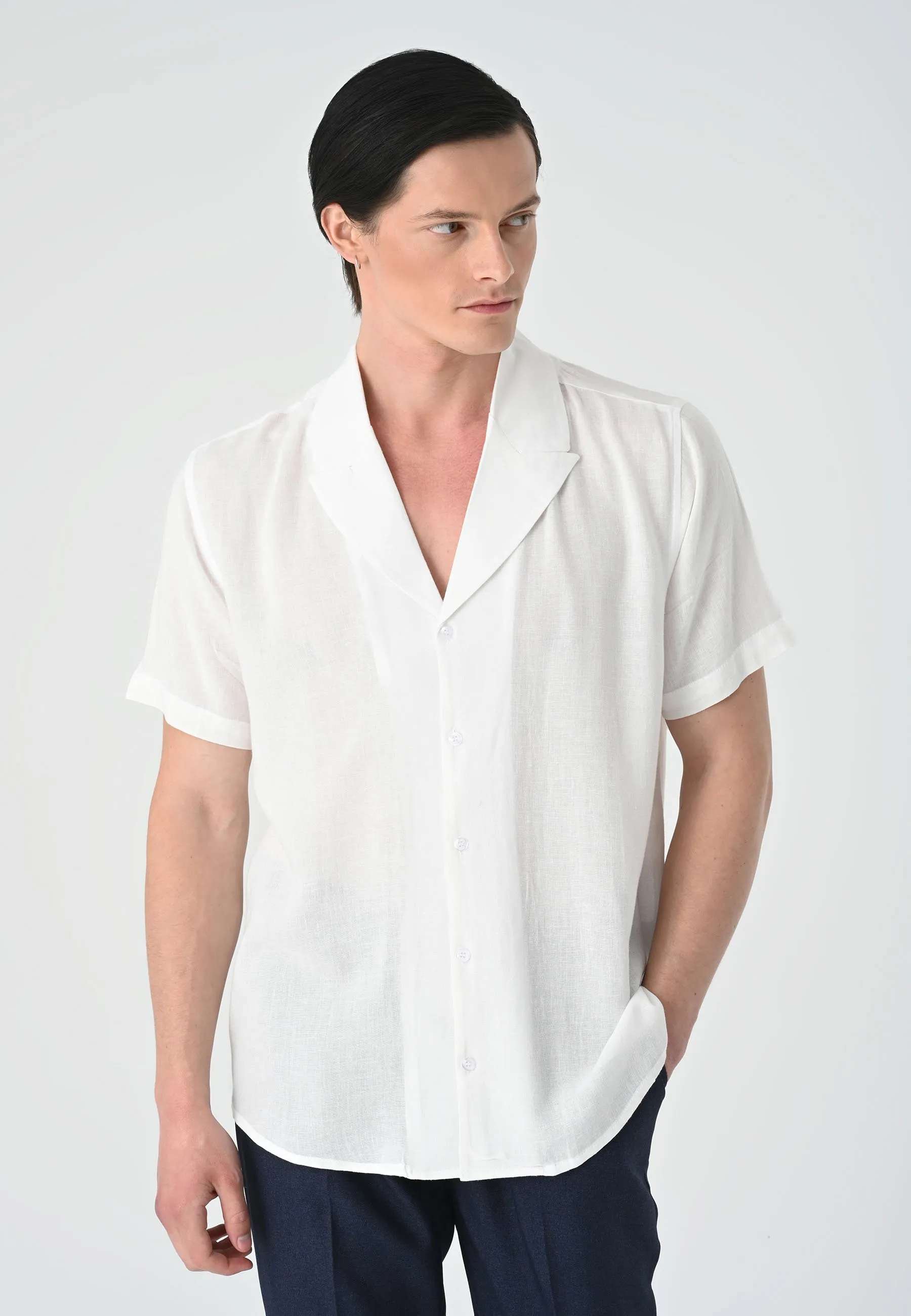 LAPEL COLLAR SHORT SLEEVE - Camicia