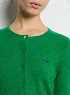  LIU JO   Cardigan dritto in maglia | Verde