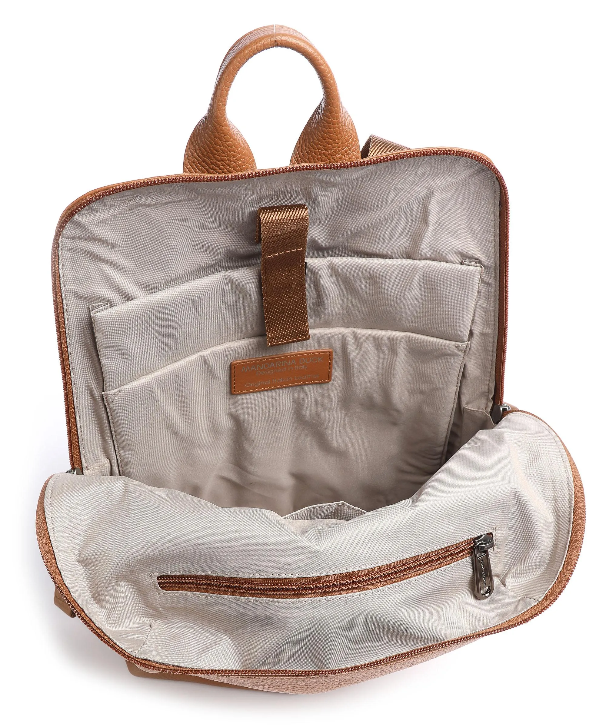  Mandarina Duck Mellow Leather Zaino 13″ pelle di vitello grana tan  