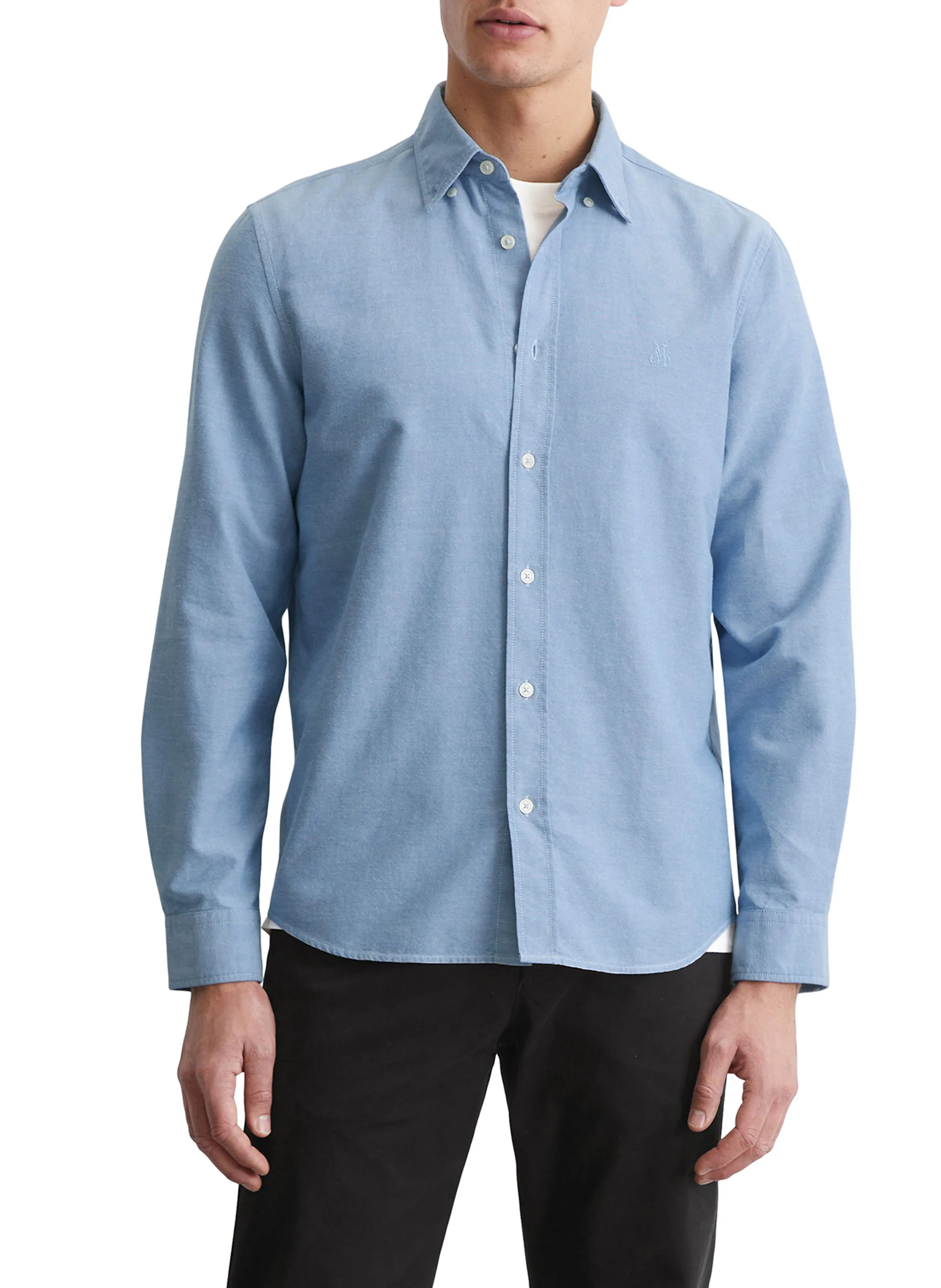  MARC O'POLO   Camicia regolare con bottoni in cotone biologico | Blu