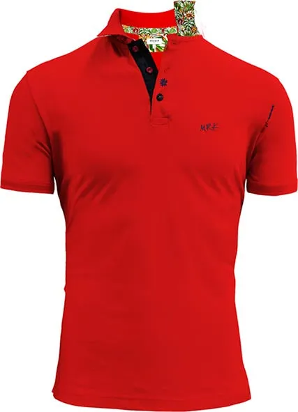 Markup abbigliamento uomo polo retro collo fantasia rossa art.562