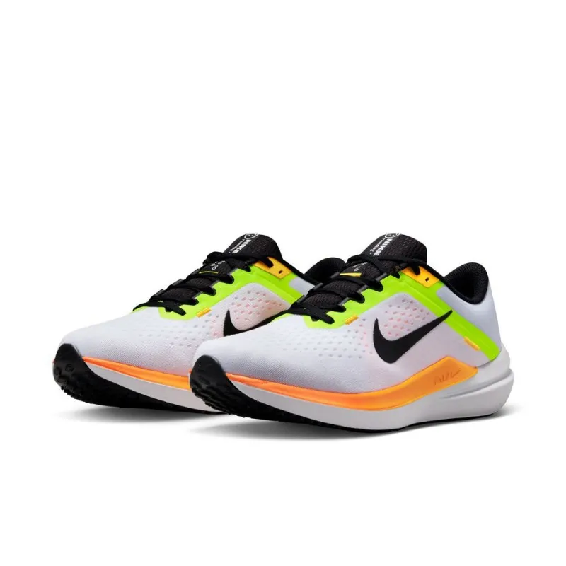 Nike Air Winflo 10 Bianco Nero Giallo Arancio - Scarpe Running Uomo