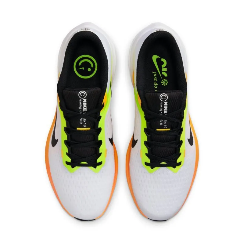 Nike Air Winflo 10 Bianco Nero Giallo Arancio - Scarpe Running Uomo