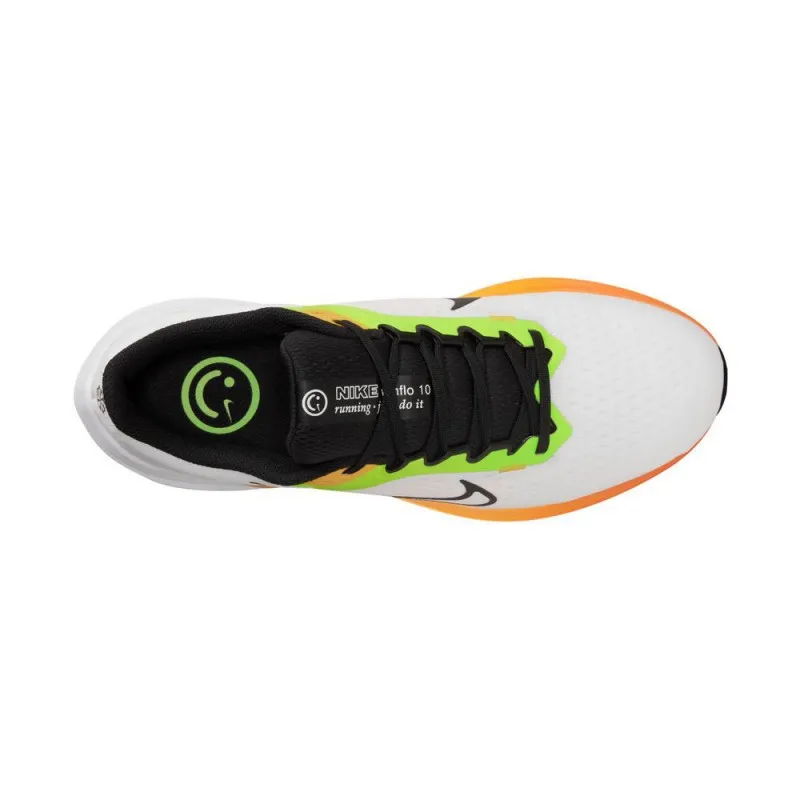 Nike Air Winflo 10 Bianco Nero Giallo Arancio - Scarpe Running Uomo