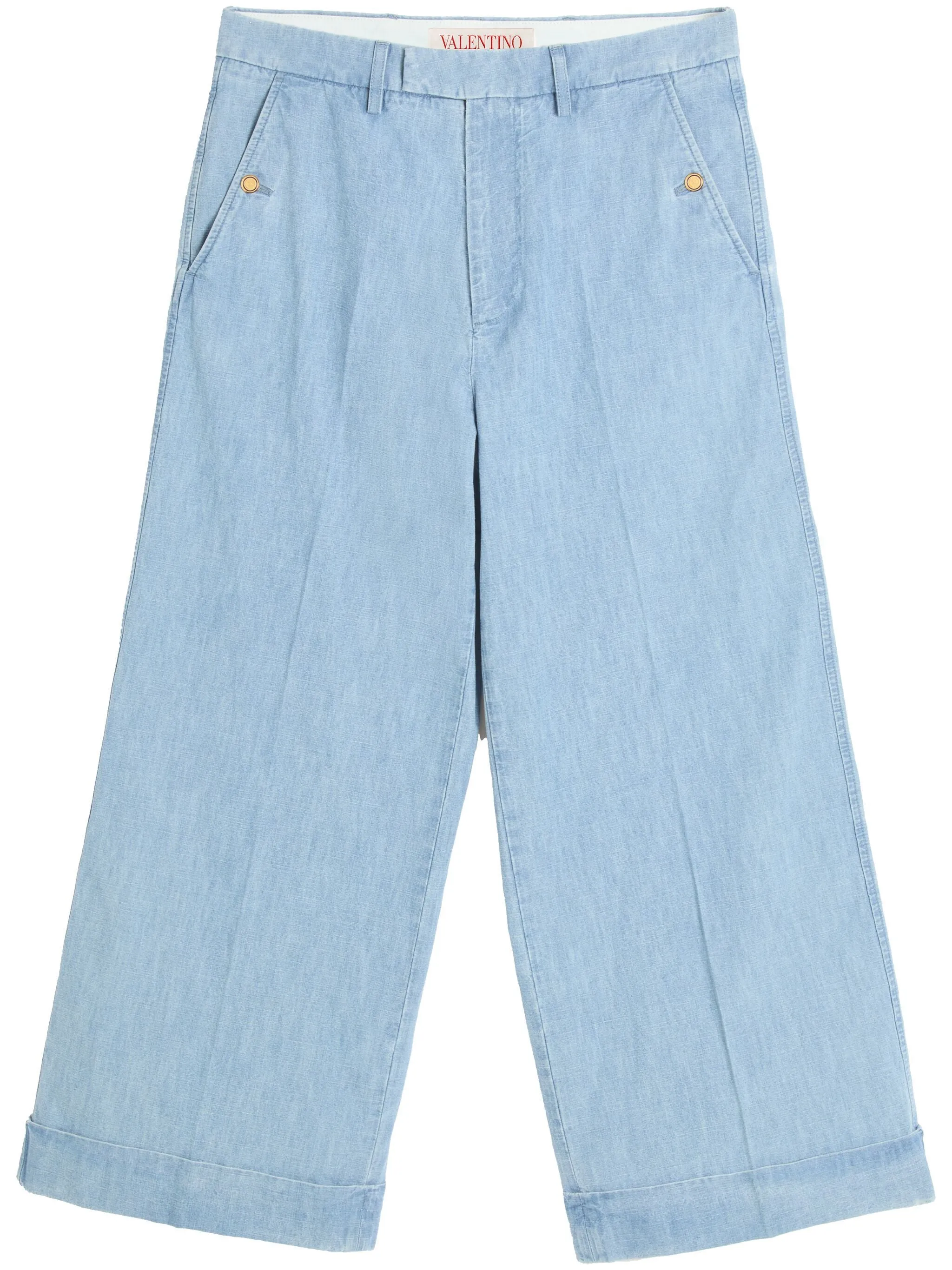 Pantalone in denim con risvolto