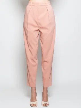 Pantaloni Carrot Fit in Crepe Rosa