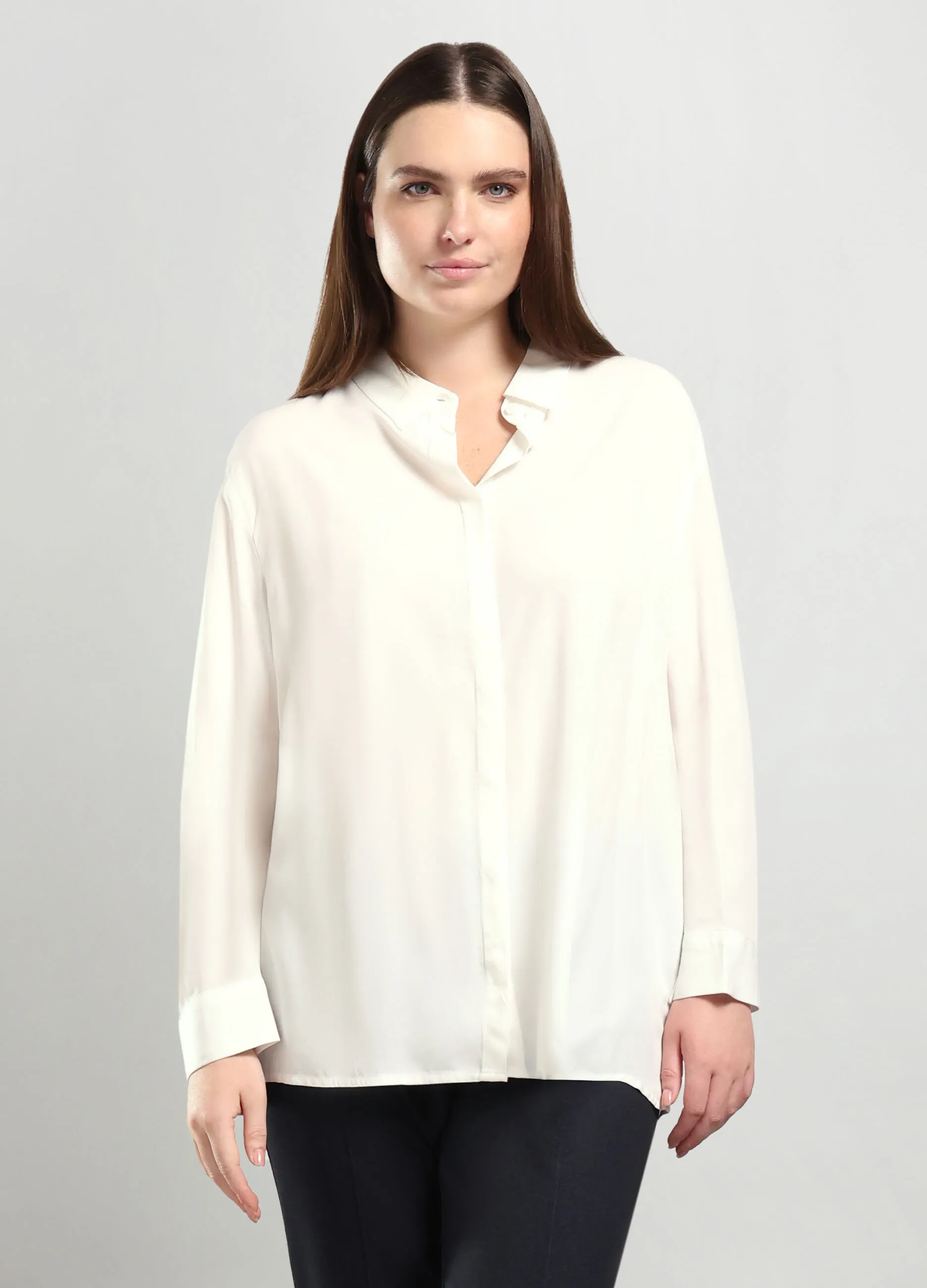 ROSA THEA  Camicia in pura viscosa donna curvy