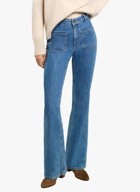  VANESSA BRUNO   DOMPAY - Jeans flare a vita alta in cotone | Blu