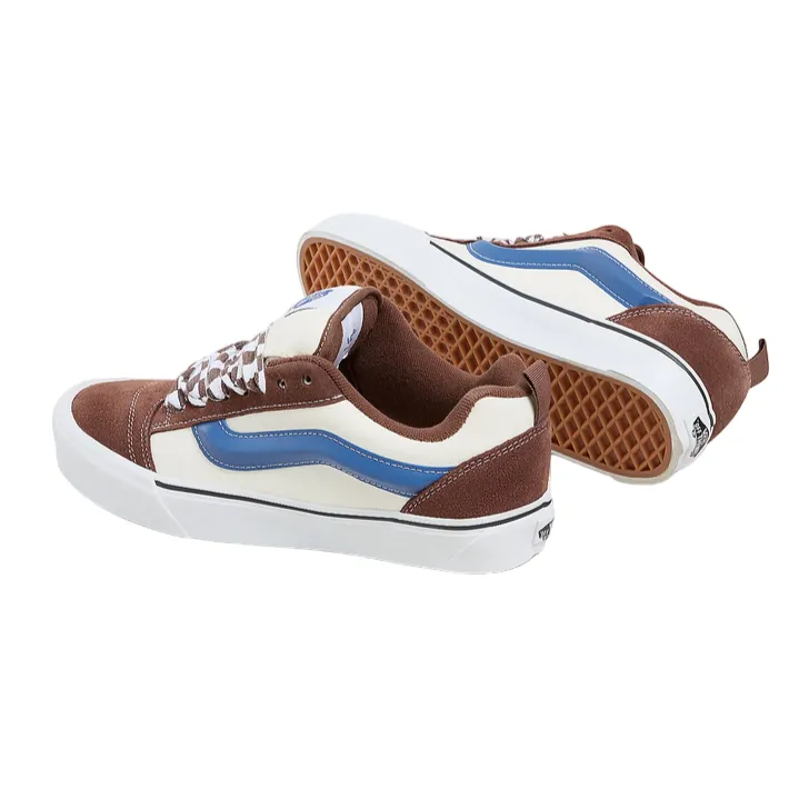 vans men's sneakers shoe Knu Skool VN0009QCDMV brown-beige-blue