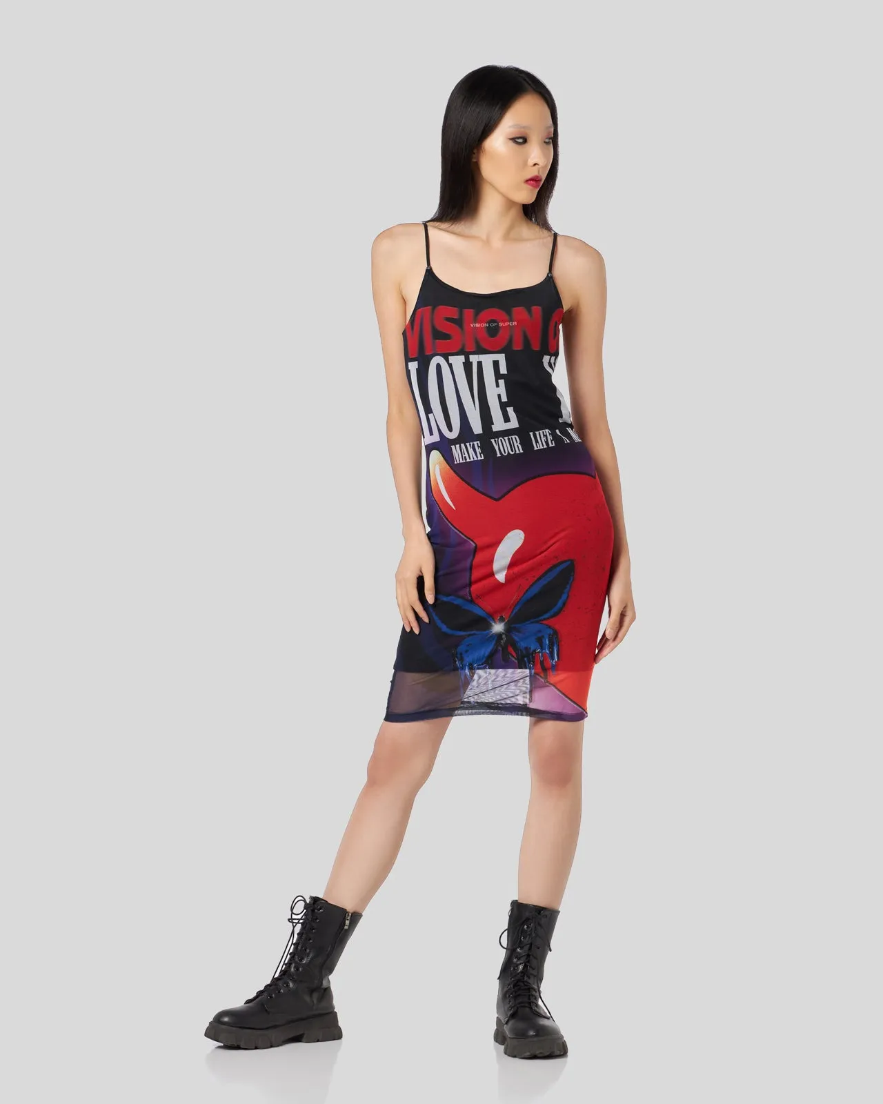 VESTITO MINI CON GRAFICA PUFFY LOVE