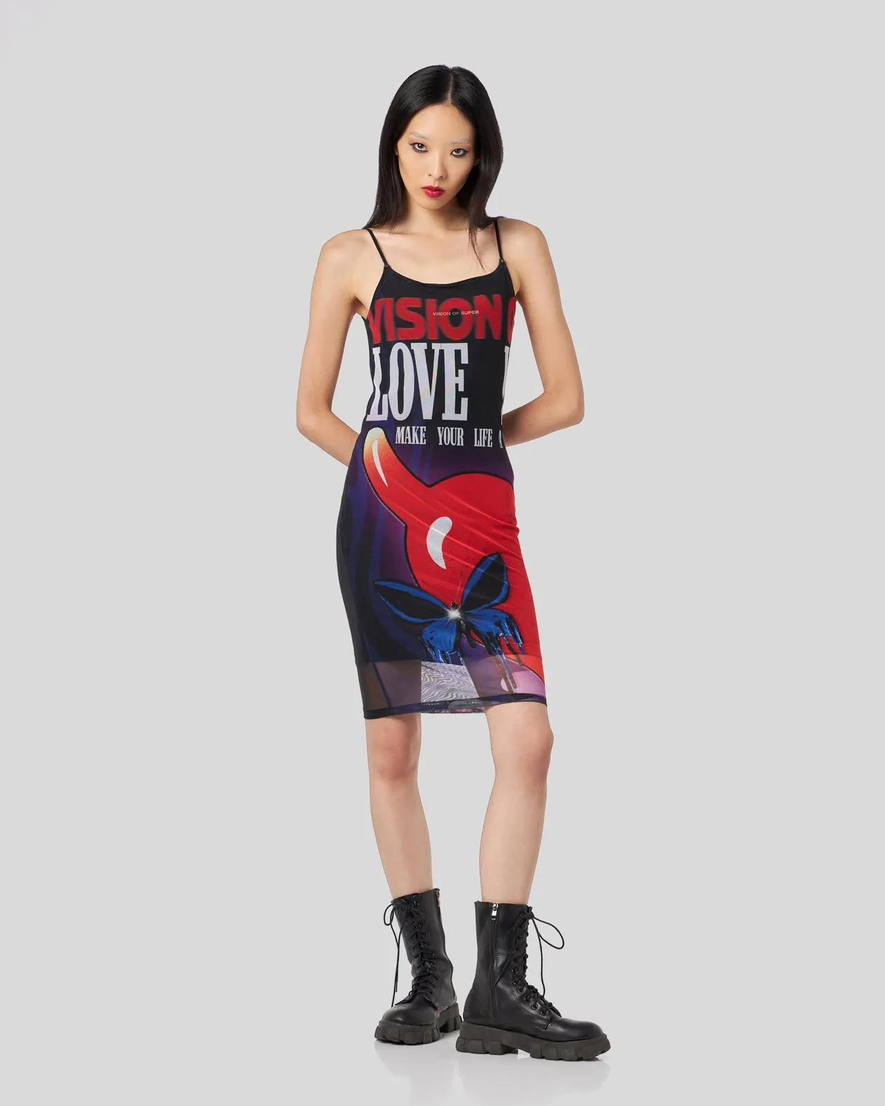 VESTITO MINI CON GRAFICA PUFFY LOVE